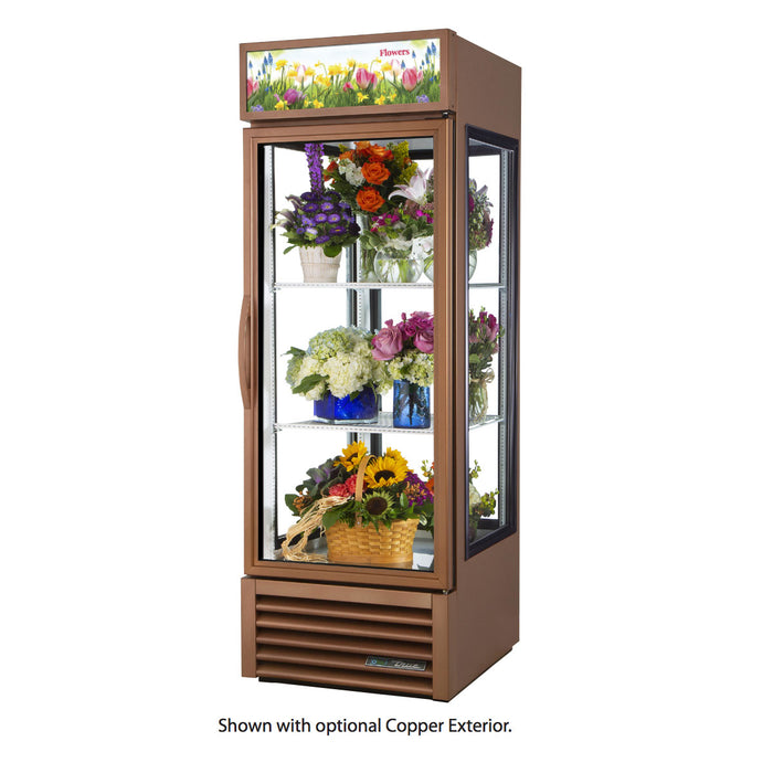 True G4SM-23FC-HC~TSL01 27" Bronze Four Sided Glass Door Refrigerated Floral Case