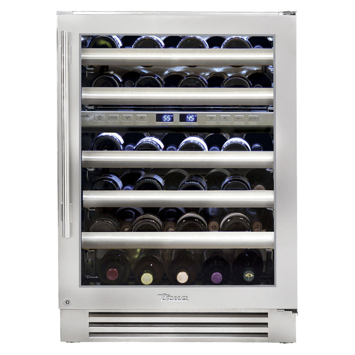 True TWC-24DZ-R-SG-B 24" Dual-Zone Wine Cabinet - 45 Bottles