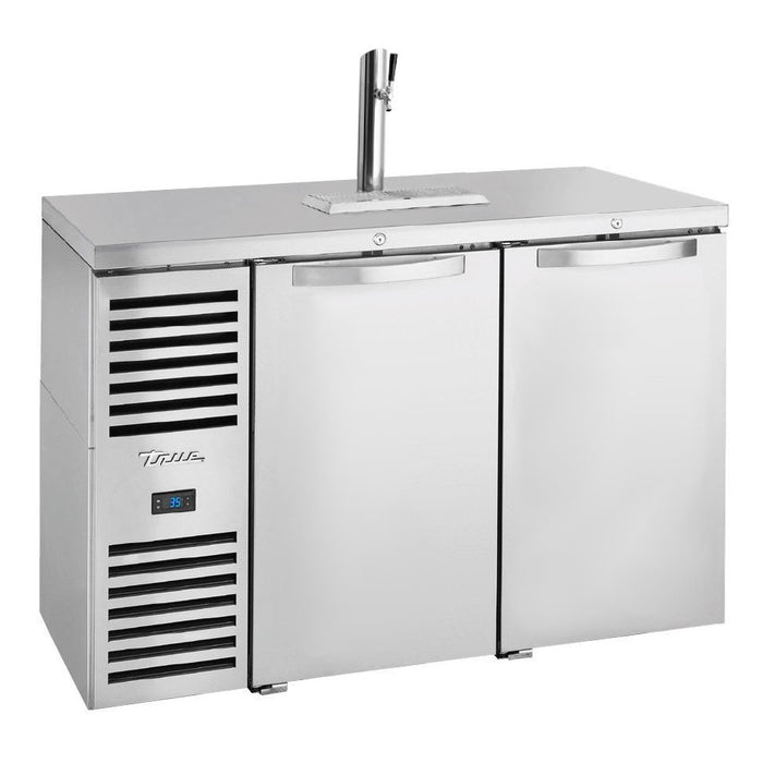 True TDR48-RISZ1-L-S-SS-1 48" 3-Keg Stainless Steel Solid Swing Door Back Bar Beer Dispenser With 1 Tap