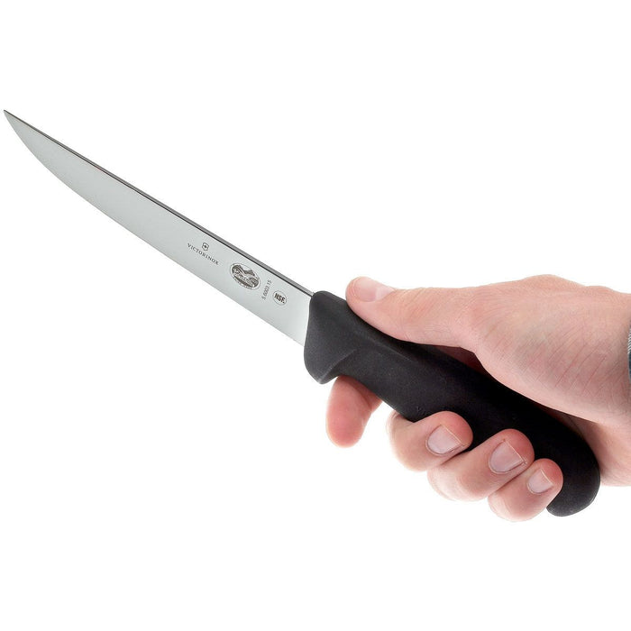 Victorinox 6" Fibrox Straight Edge Boning Knife - Black - 5.6003.15