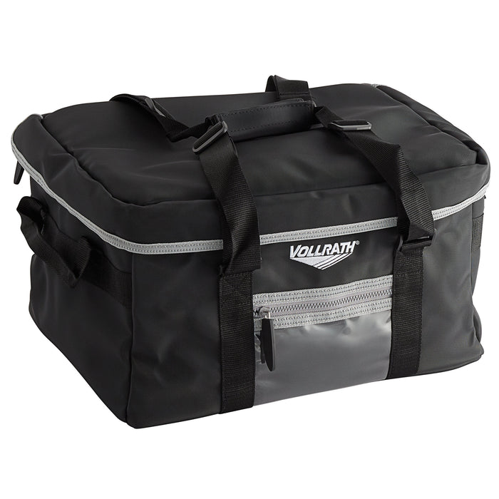 Vollrath VDBM300 17" x 13" x 9" Insulated Catering Bag with Vinyl Liner - Black