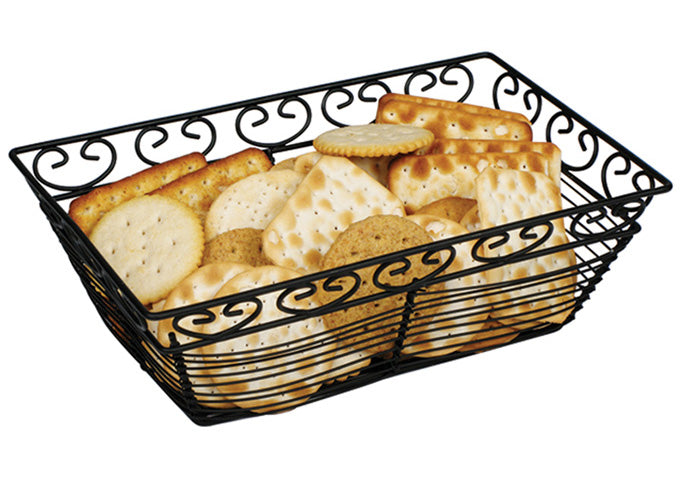 Winco WBKG-9 9" Long Rectangle Metal Bread Basket