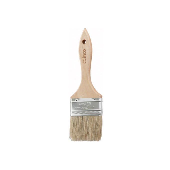 Winco WBR-25 2.5" Natural Boar Bristle Pastry Brush with Wooden Handle