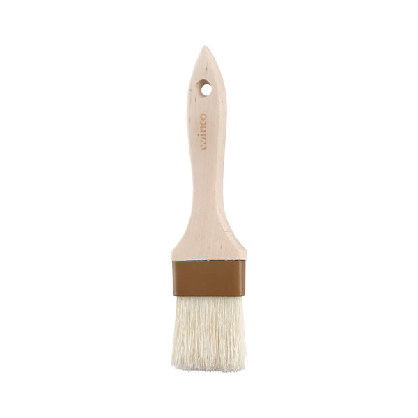 Winco WFB-20 2" Natural Boar Bristle Flat Pastry Brush with Wooden Handle