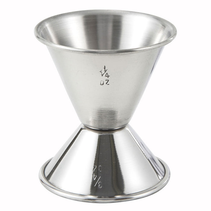 Winco J-2 0.75 Oz. & 1.25 Oz. Stainless Steel Double Jigger