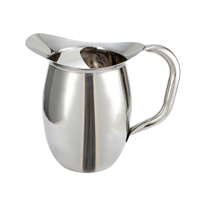Winco WPB-3C 3 Qt. Stainless Steel Bell Pitcher with Ice Guard