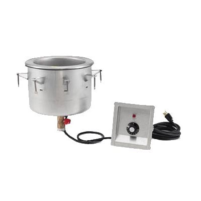 Vollrath 3646510 Modular Drop in 11 Qt. Stainless Steel Round Drop-In Soup Warmer with Thermostatic Control - 208/240V, 960W