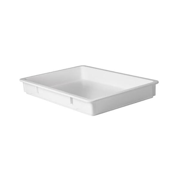 Winco Rectangular Dough Box - 25.63" L x 18" W x 3.25" H, Plastic, White - PL-3N