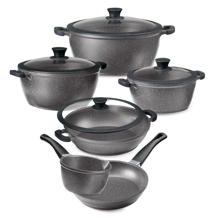 Acrochef 10 Piece Non-Stick Cookware Set with Glass Lid - MB7750 - Nella Online