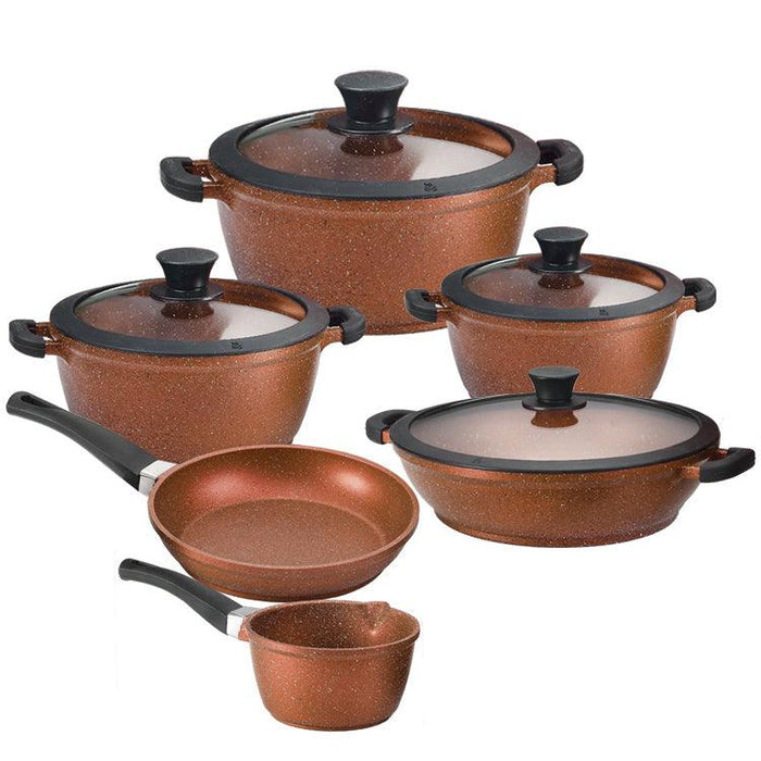 Acrochef 10 Piece Non-Stick Cookware Set with Glass Lid - MB7750 - Nella Online