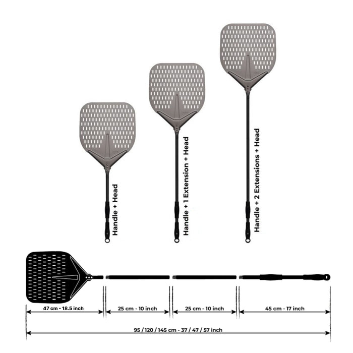 Alfa AC-5PSET48BK Large 5-Piece Pizza Peel Set - Nella Online