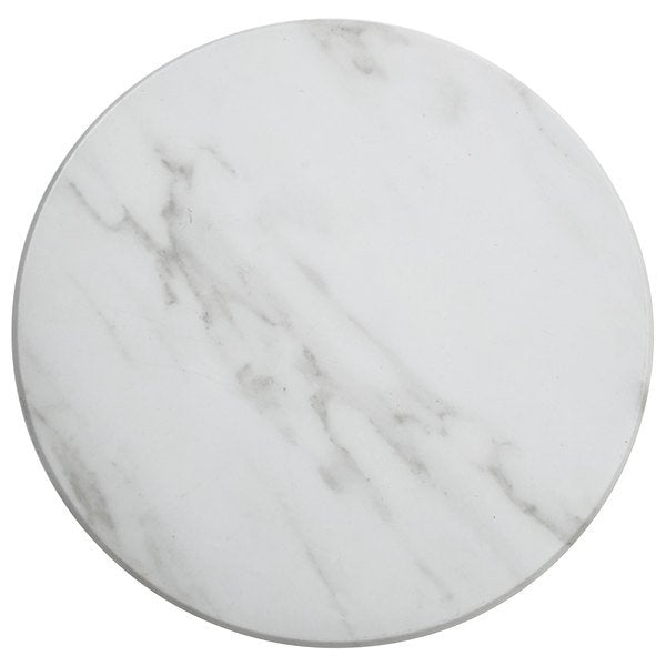 American Metalcraft MW171 17" Round Faux White Marble Melamine Serving Board - Nella Online