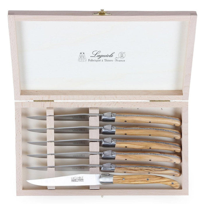 Laguiole By Andre Verdier 9" 6-piece Steak Knife Set in Closed Wood Box