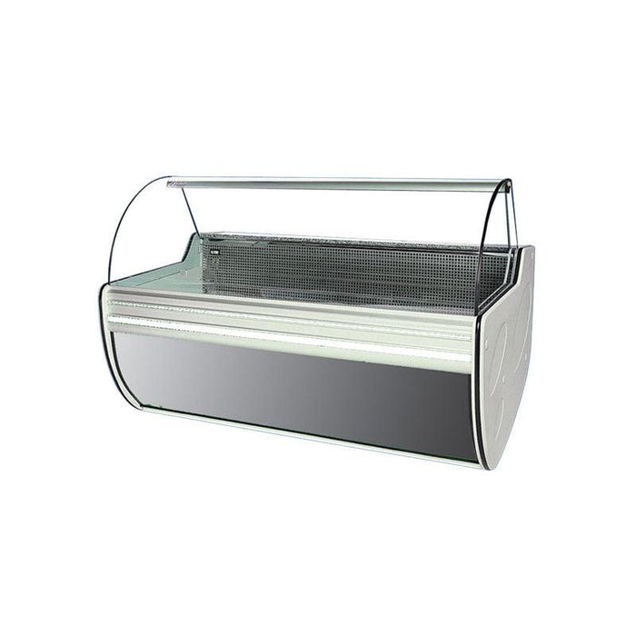 Atlanta W-24 SGSN 94" Stainless Steel Curved Glass Display Case - Nella Online