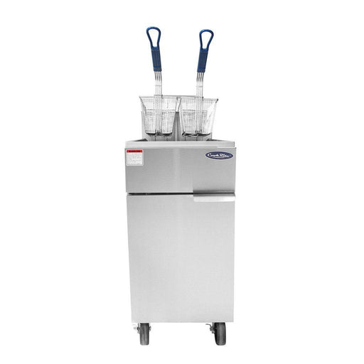Atosa ATFS-40 40 Lbs Heavy Duty Stainless Steel Commercial Deep Fryer - 102,000 Btu - Nella Online