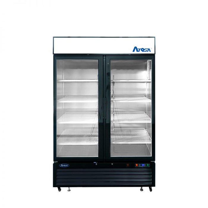 Atosa MCF8733GR 39.5" Bottom Mount 2 Glass Door Refrigerated Merchandiser - 28.5 Cu. Ft.