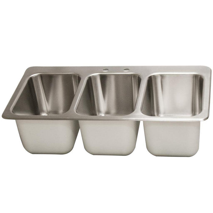BK Resources 18" x 36" Three Compartment Drop In Sink With Faucet - BK-DDI3-10141024-P-G - Nella Online