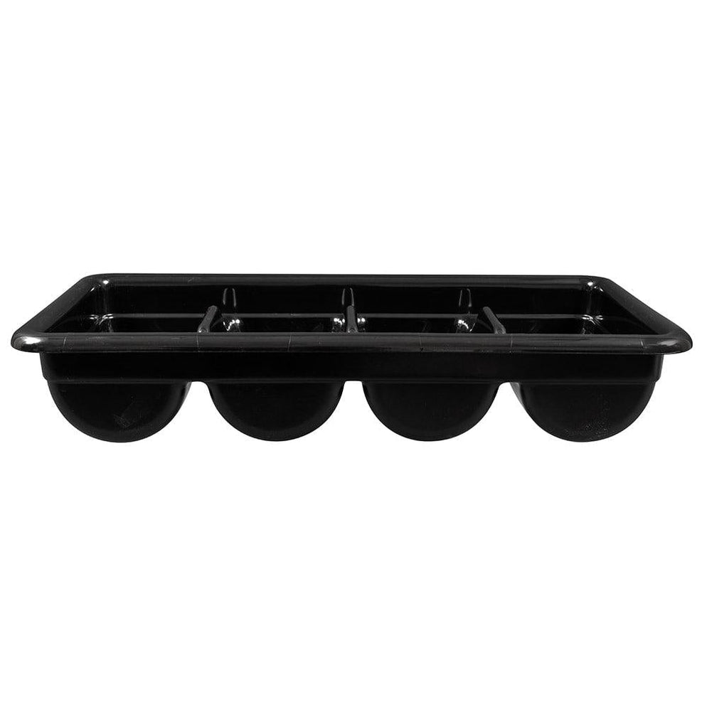 Cambro 1120CBP110 Poly Cambox Black 4-Compartment Cutlery Bin — Nella ...