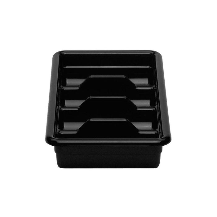 Cambro 1120CBR110 Regal Cambox Black 4-Compartment Plastic Cutlery Box - Nella Online