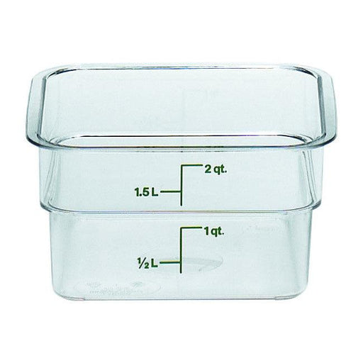 Cambro 2SFSCW135 Camwear 2 Qt. Clear Square Food Storage Container - Nella Online