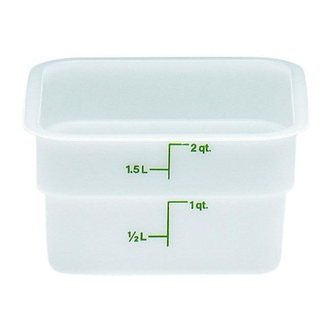 Cambro 2SFSP148 2 Qt. White Square Poly Food Storage Container