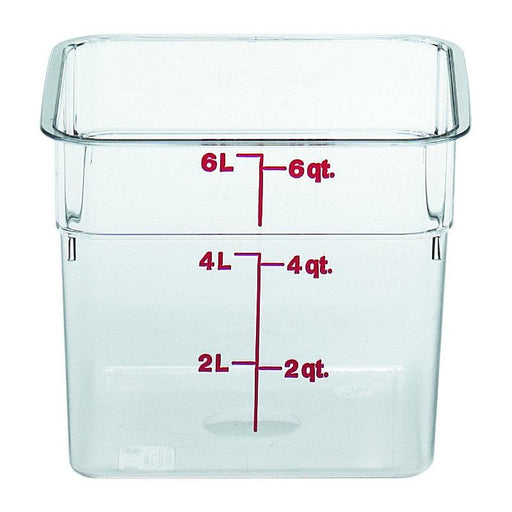 Cambro 6SFSCW135 Camwear 6 Qt. Clear Square Food Storage Container - Nella Online