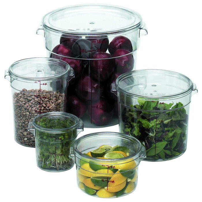 Cambro RFSCW1135 Camwear 1 Qt. Clear Round Food Storage Container - Nella Online