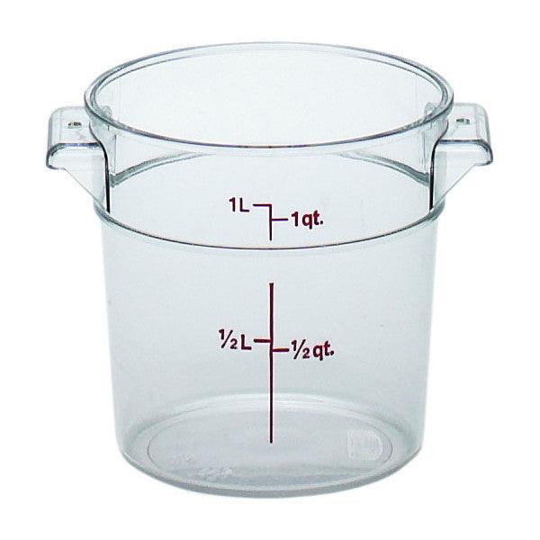 Cambro RFSCW1135 Camwear 1 Qt. Clear Round Food Storage Container - Nella Online
