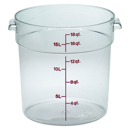 Cambro RFSCW18135 Camwear 18 Qt. Clear Round Food Storage Container - Nella Online