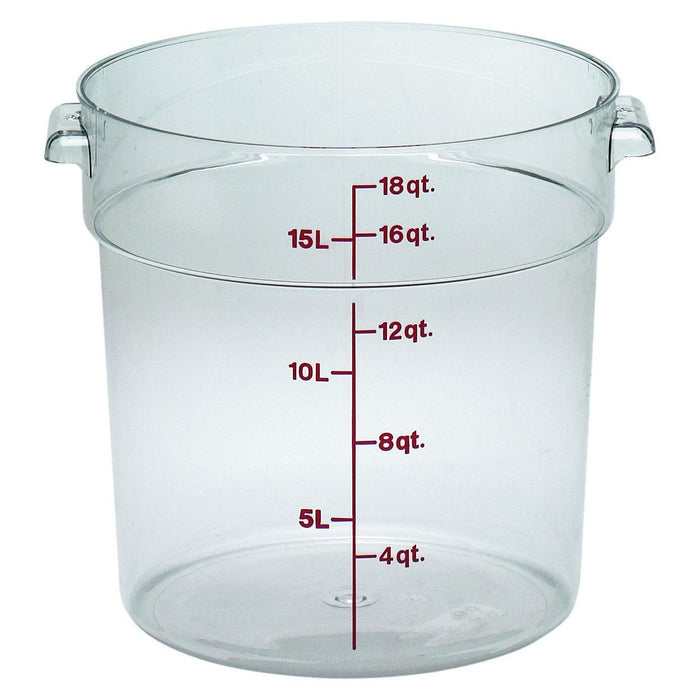 Cambro RFSCW18135 Camwear 18 Qt. Clear Round Food Storage Container - Nella Online