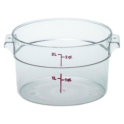 Cambro RFSCW2135 Camwear 2 Qt. Clear Round Food Storage Container - Nella Online