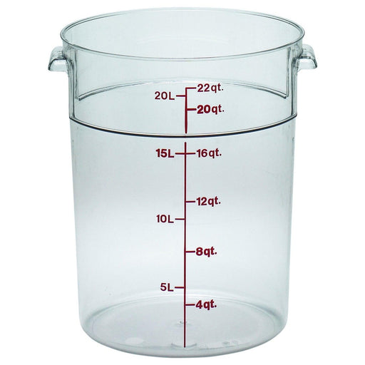 Cambro RFSCW22135 Camwear 22 Qt. Clear Round Food Storage Container - Nella Online
