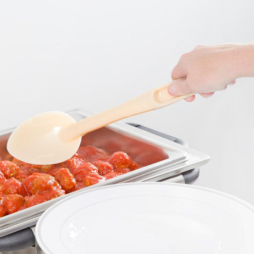 Cambro SPO13CW133 13" Polycarbonate Solid Deli Spoon - Beige - Nella Online