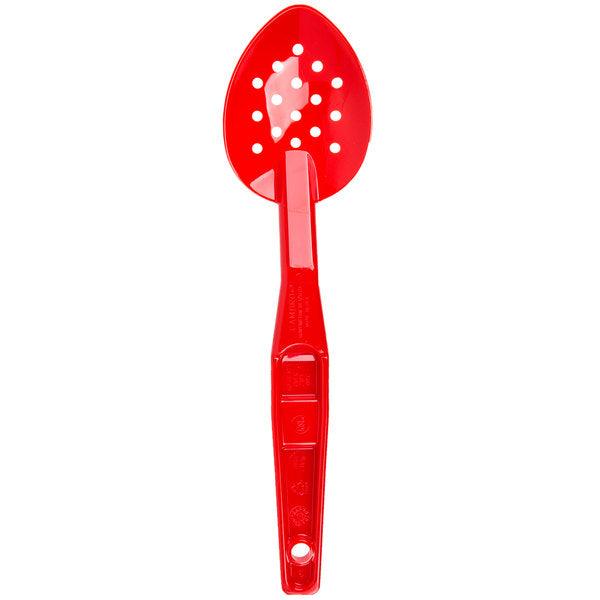 Cambro SPOP11CW404 11" Polycarbonate Perforated Deli Spoon - Red - Nella Online