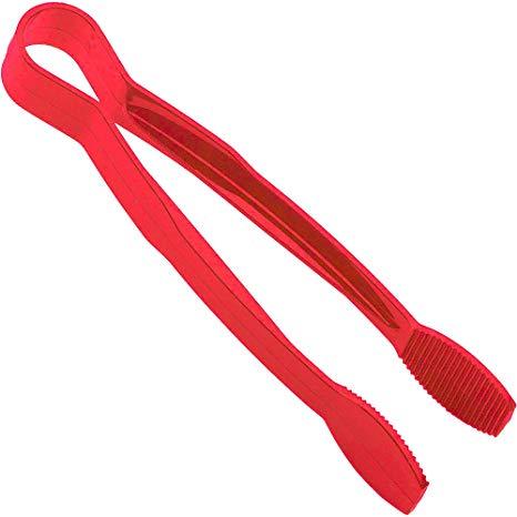 Cambro TG9404 Lugano 9" Flat Grip Tongs - Red - Nella Online