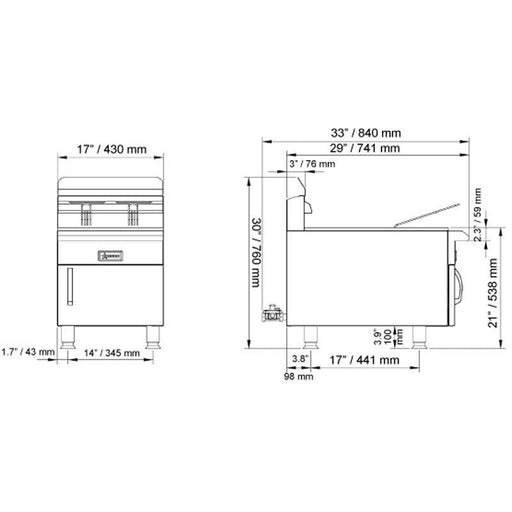 NELLA COMMERCIAL COUNTERTOP GAS FRYER - CF30 - 43088