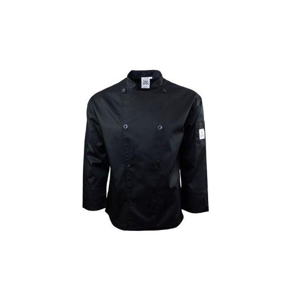 Chef Revival J200BK Unisex Chef Coat with Mesh Back - Black