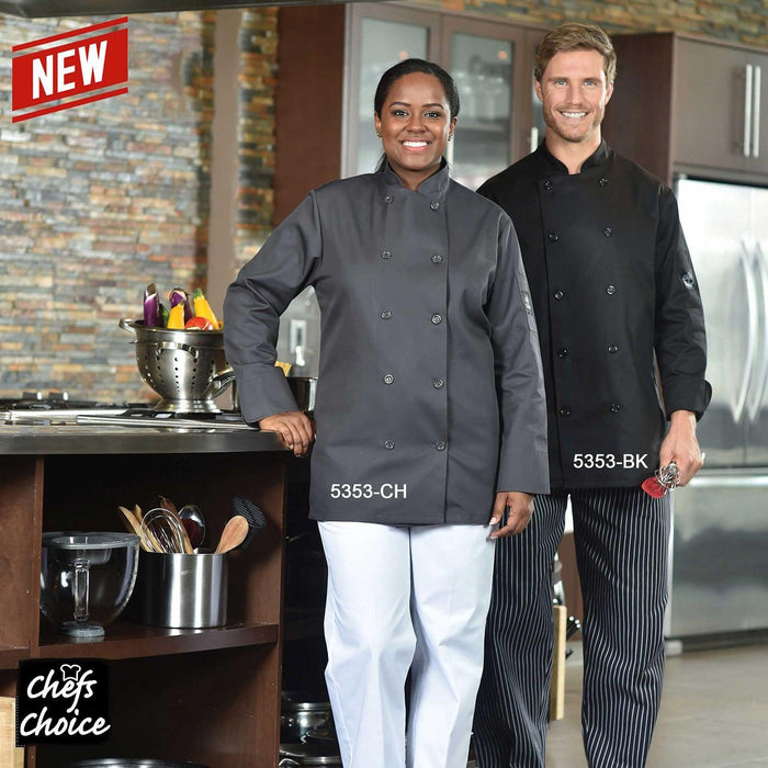 Chefs Choice Black Chef Coat - PU5353-BK - Nella Online