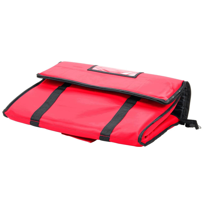 Choice 124FCARRRD 23" x 13" x 15" Insulated Nylon Top Loading Food Delivery Bag - Red - Nella Online