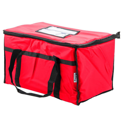 Choice 124FCARRRD 23" x 13" x 15" Insulated Nylon Top Loading Food Delivery Bag - Red - Nella Online