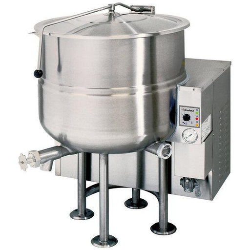 Cleveland KGL-100 100 Gallon Stationary 2/3 Steam Jacketed Natural Gas Kettle - 120V - Nella Online