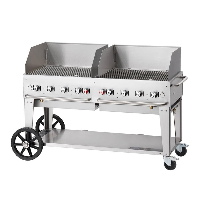 Crown Verity CV-MCB-60WGP-NG 60" Mobile BBQ Grill with Wind Guard Package - Natural Gas