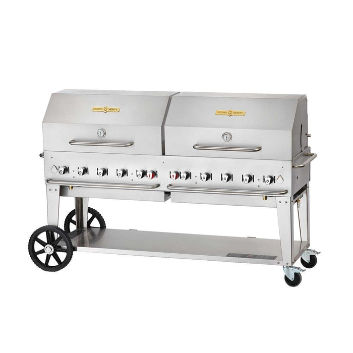 Crown Verity CV-MCB-72RDP-LP 72" Mobile BBQ Grill with Roll Dome Package - Liquid Propane