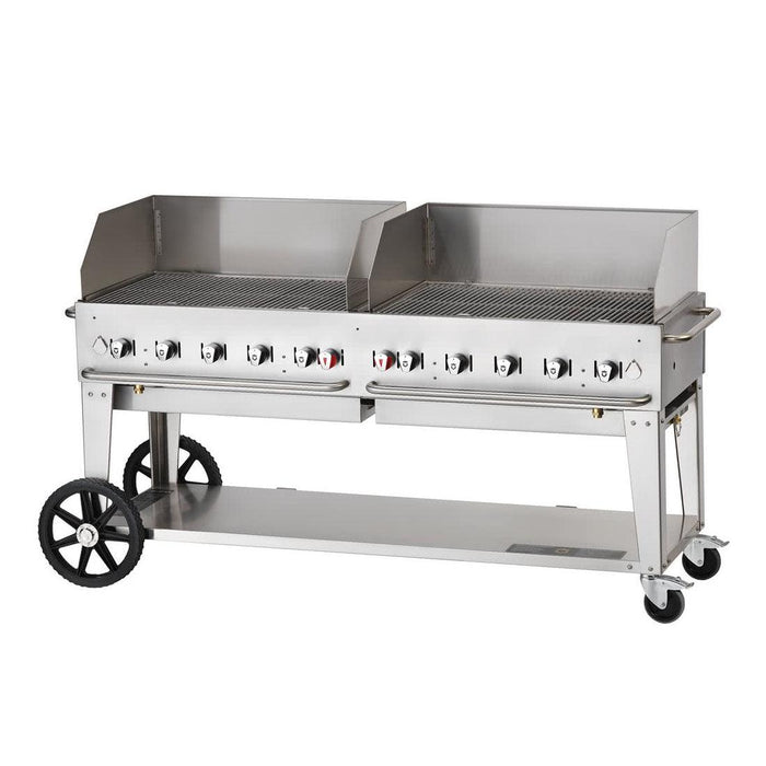 Crown Verity CV-MCB-72WGP-LP 72" Mobile BBQ Grill with Wind Guard Package - Liquid Propane