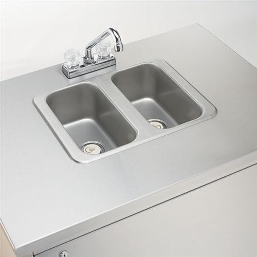 Crown Verity 34" x 25" CV-PHS-2 Dual Bowl Hot/Cold Portable Hand Sink