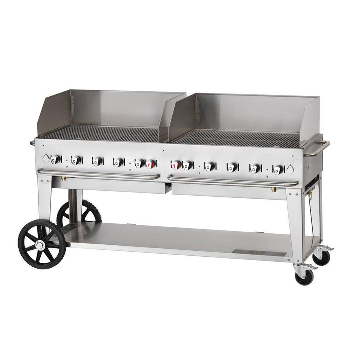 Crown Verity CV-MCB-72WGP-NG 72" Mobile BBQ Grill with Wind Guard Package - Natural Gas
