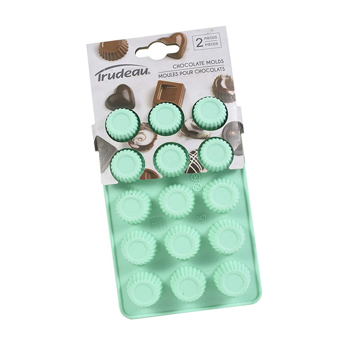 Trudeau 09916007 Set of 2 15-cup Silicone Chocolate Baking Mold