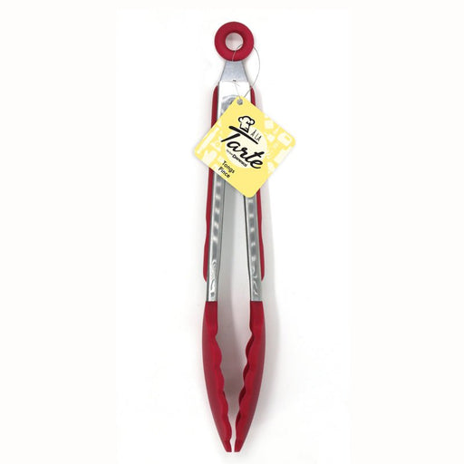 Danesco 1366581RD 10.5" Red Silicone Locking Tongs - Nella Online