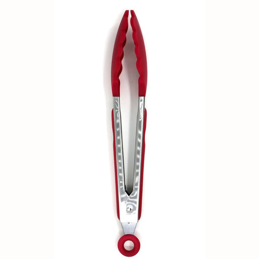 Danesco 1366581RD 10.5" Red Silicone Locking Tongs - Nella Online