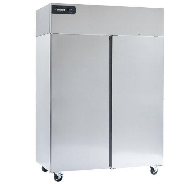 Delfield Reachins 55" Top-Mount Solid Door Reach-In Refrigerator with Stainless Steel Interior/Aluminum Exterior - GBR2P-S - Nella Online